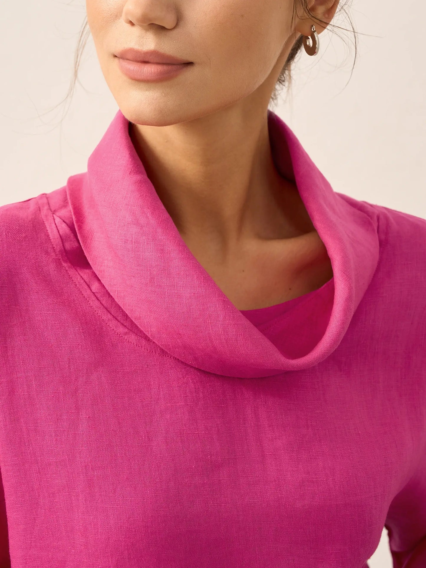 Trisha | Women’s Linen Dropped Collar Long Sleeve Shirt