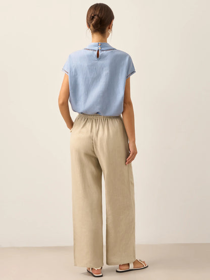 Marielle | Women’s Linen Classic Straight-Leg Trousers
