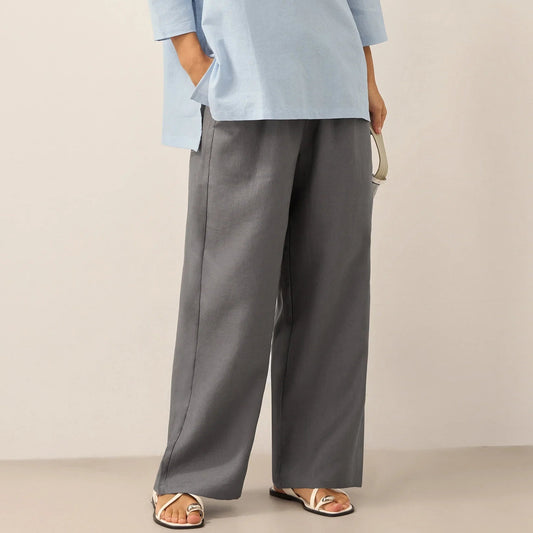 Marielle | Women’s Linen Classic Straight-Leg Trousers