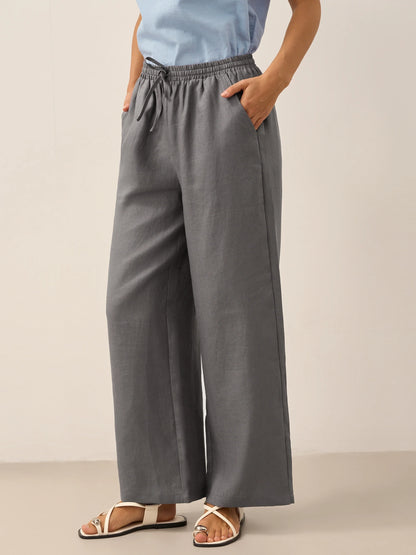 Marielle | Women’s Linen Classic Straight-Leg Trousers