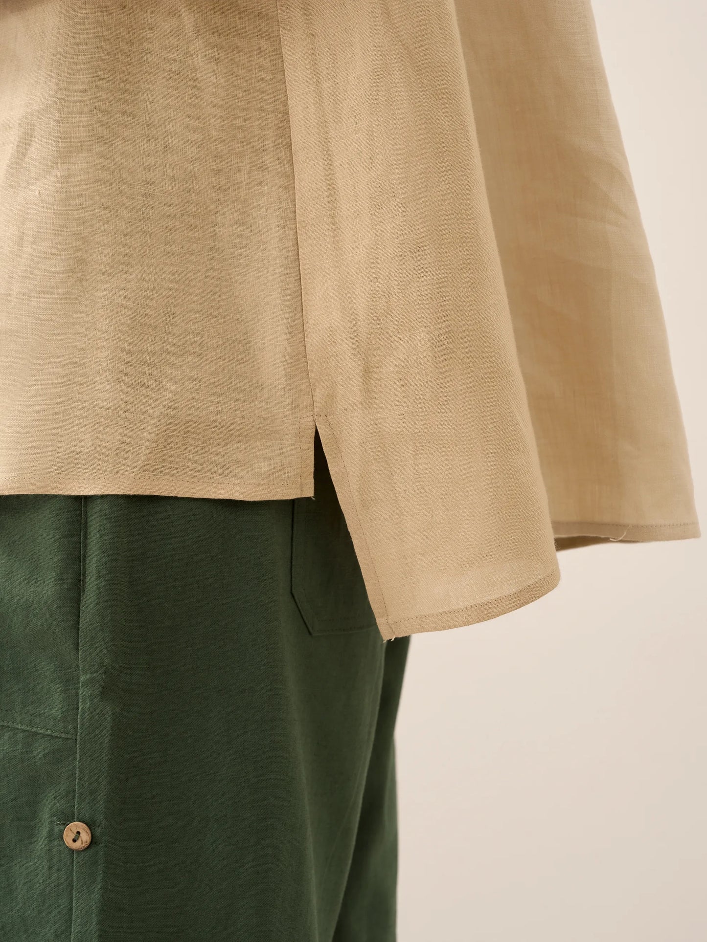 Miranda | Women’s Linen Split V-Neck Dress Blouse