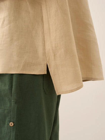 Miranda | Women’s Linen Split V-Neck Dress Blouse