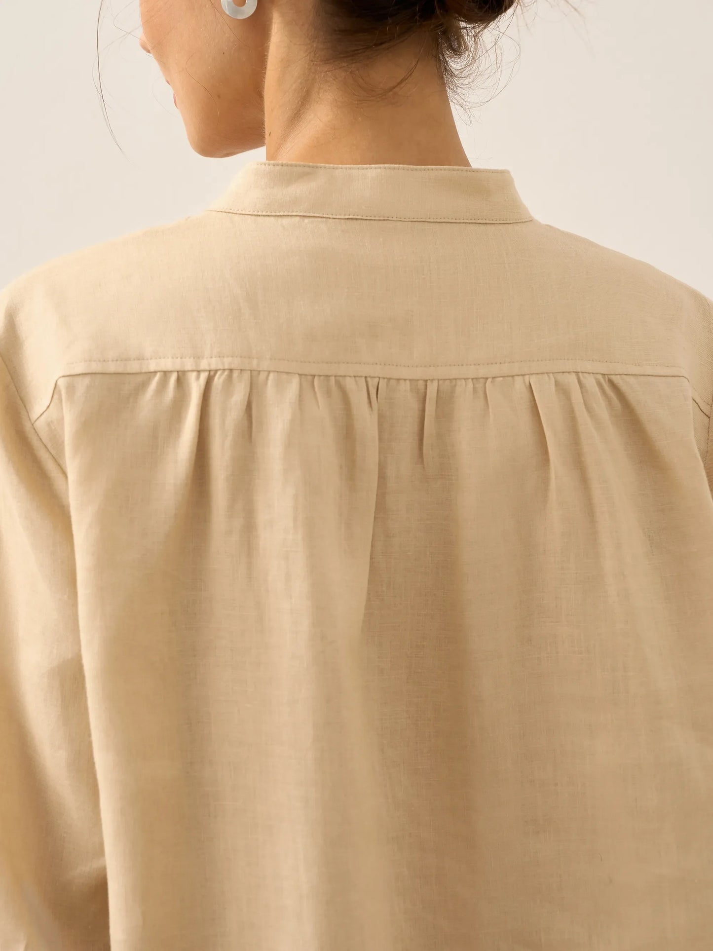 Miranda | Women’s Linen Split V-Neck Dress Blouse