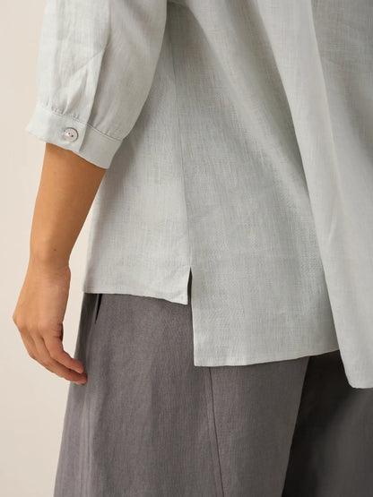Miranda | Women’s Linen Split V-Neck Dress Blouse