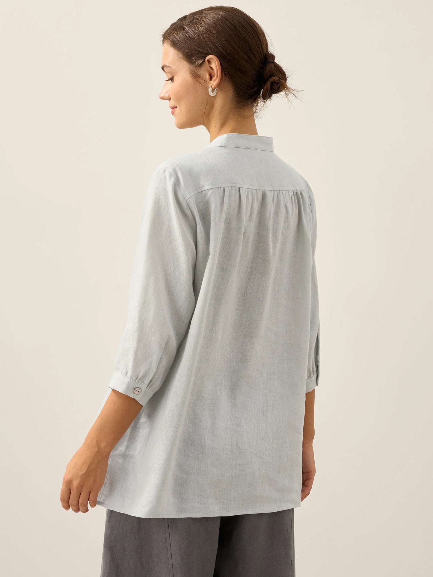Miranda | Women’s Linen Split V-Neck Dress Blouse
