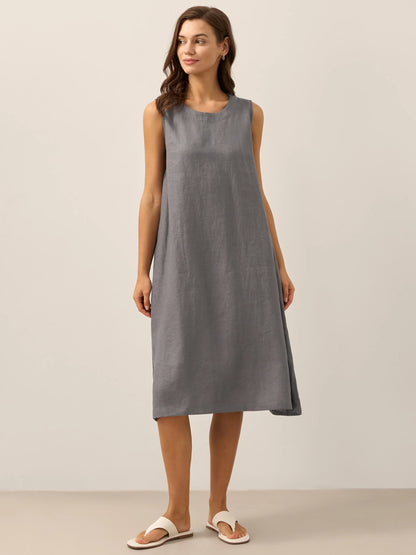 Julia | Women’s Linen Sleeveless Easy Shift Dress