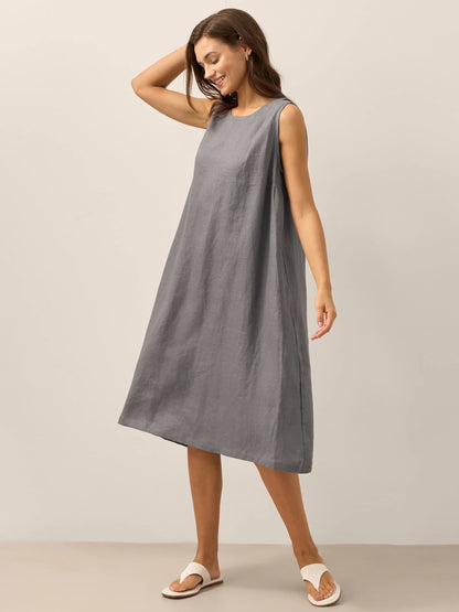 Julia | Women’s Linen Sleeveless Easy Shift Dress
