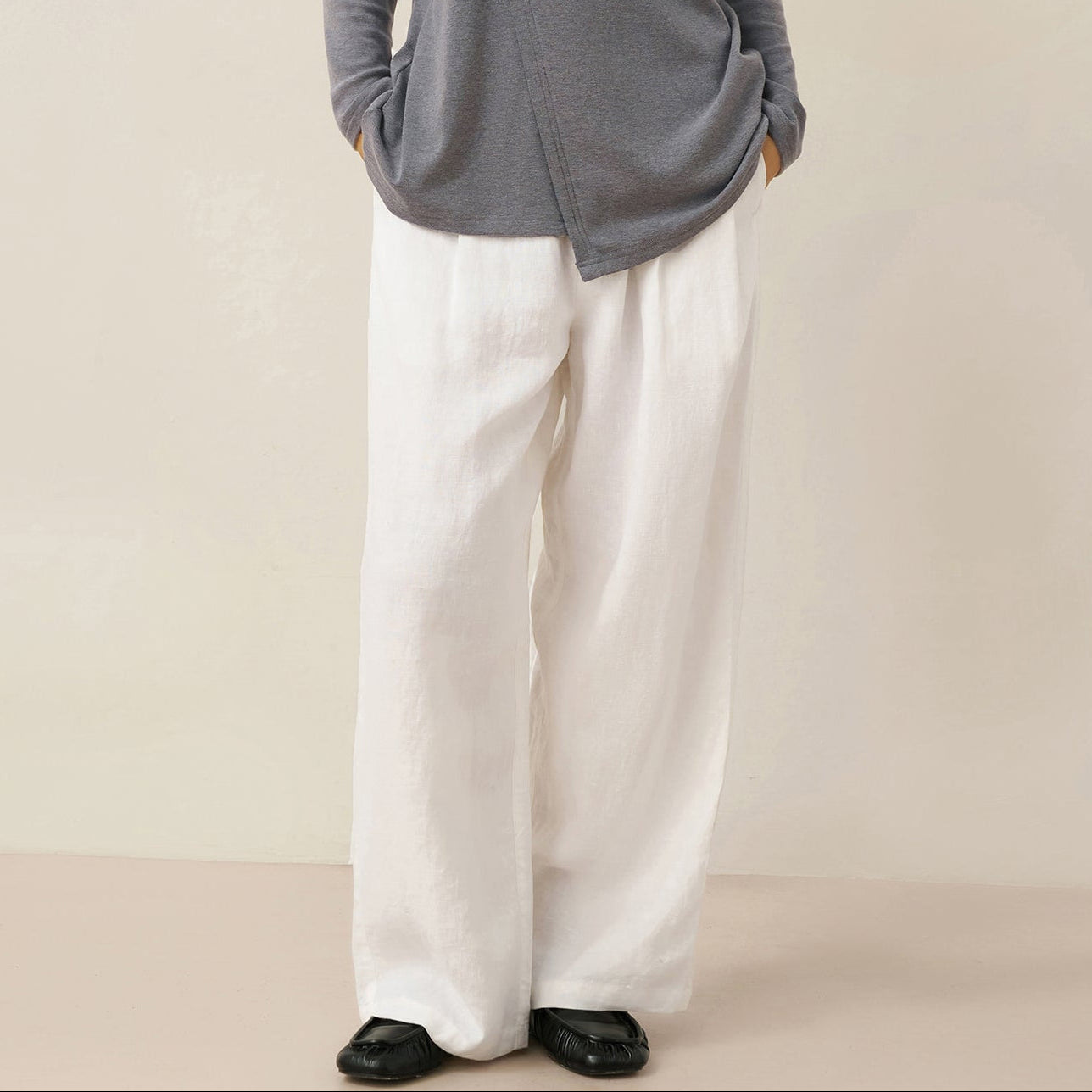 Teagan | Women’s Linen Relaxed Fit Straight Leg Trousers