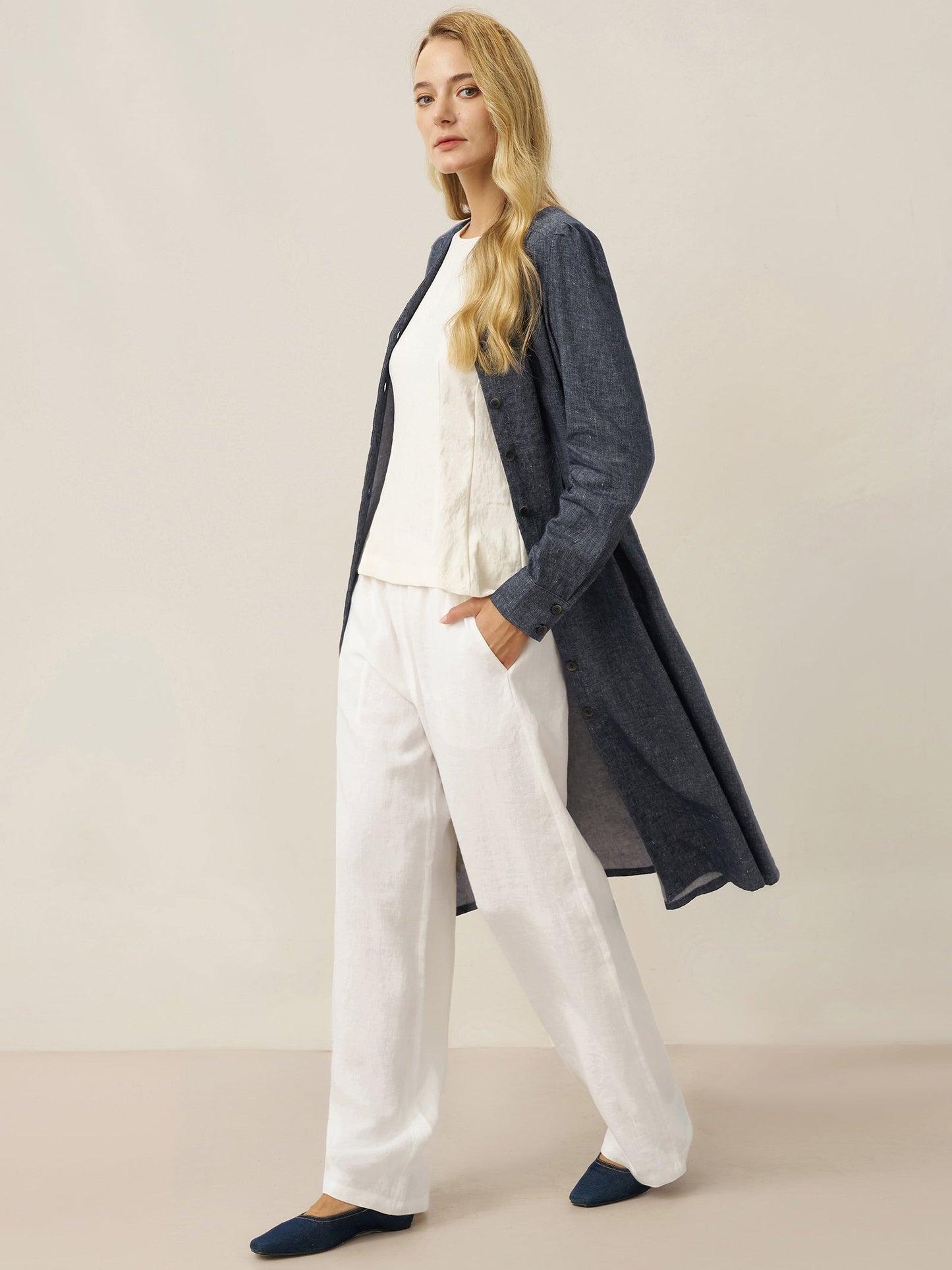 Teagan | Women’s Linen Relaxed Fit Straight Leg Trousers