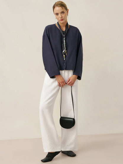 Teagan | Women’s Linen Relaxed Fit Straight Leg Trousers