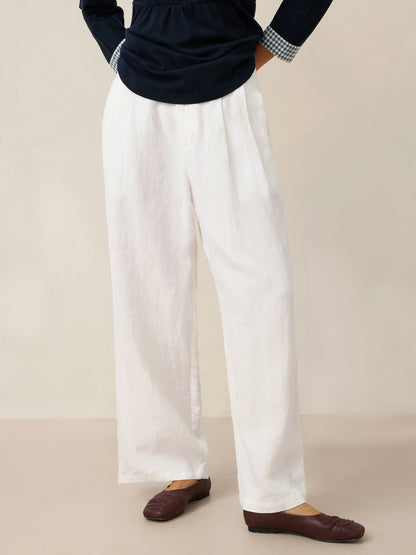 Teagan | Women’s Linen Relaxed Fit Straight Leg Trousers