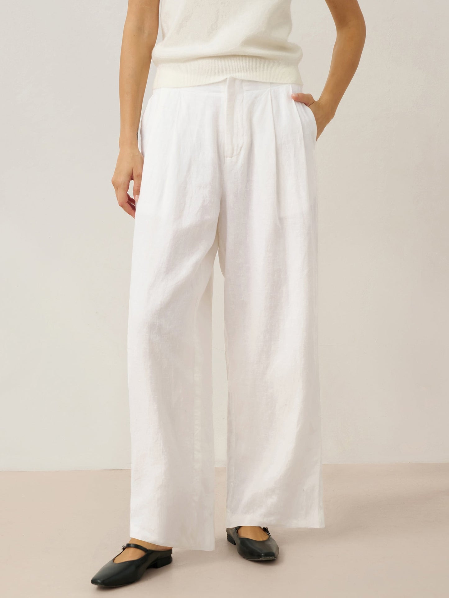 Teagan | Women’s Linen Relaxed Fit Straight Leg Trousers