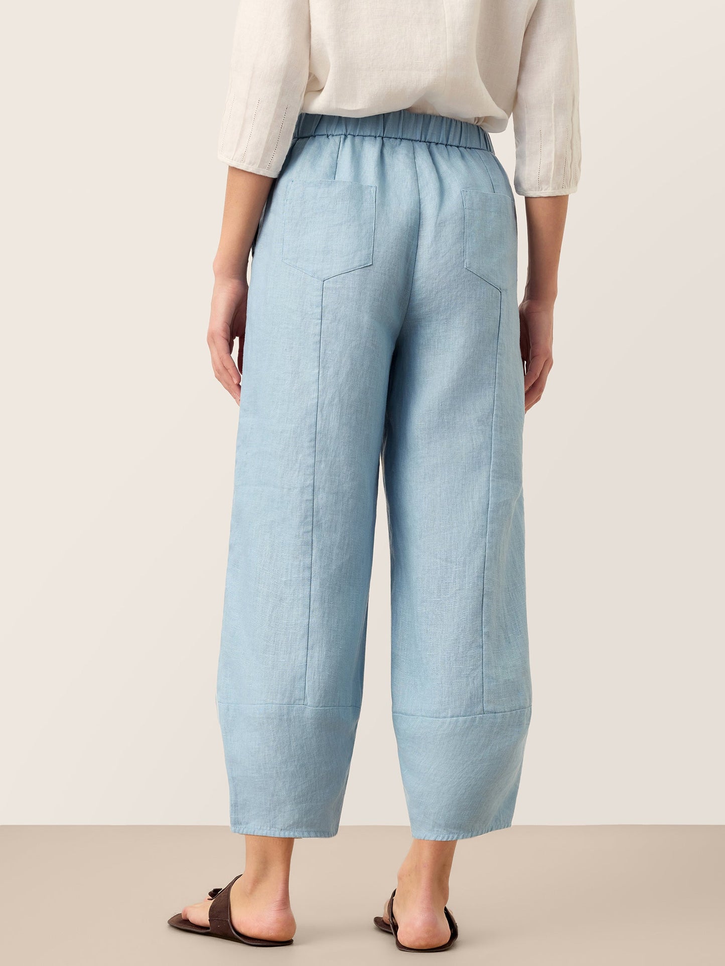 Quinn | Women’s Linen Tapered Cropped Pull-On Pants