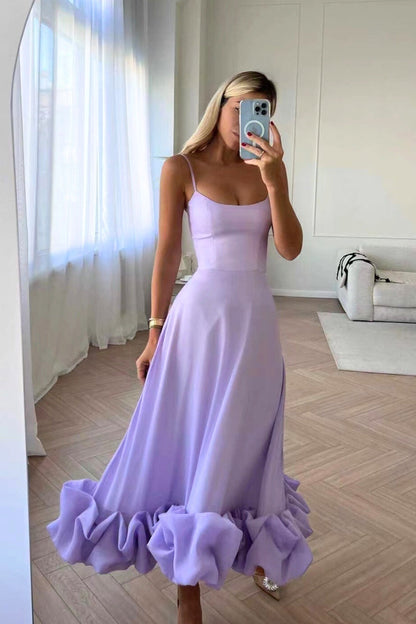 Celeste | Women’s Elegant Ruffle Hem Wedding Guest Dress