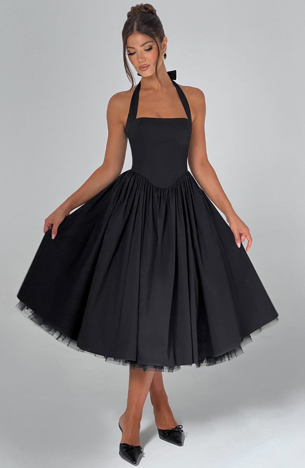 Talia | Women’s Wedding Halter Midi Dress