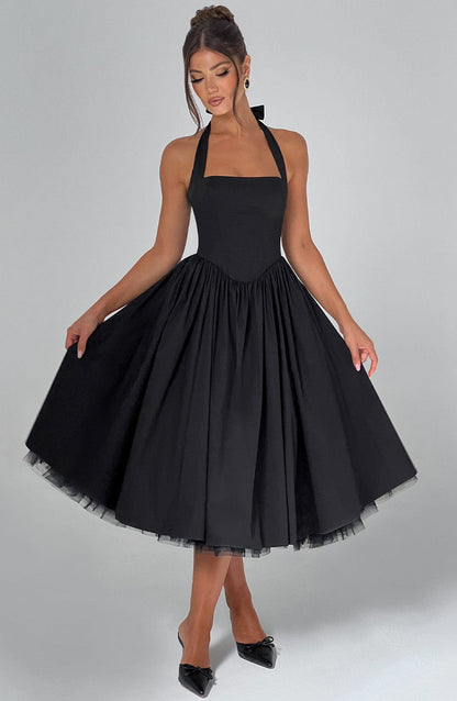 Talia | Women’s Wedding Halter Midi Dress