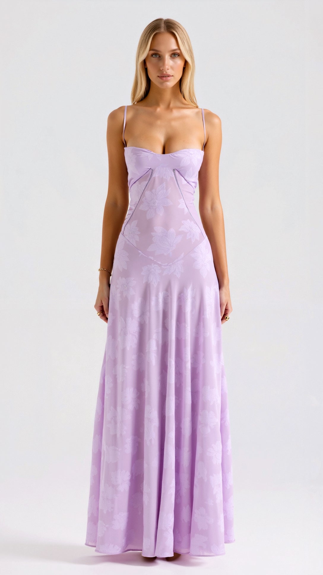 Elena | Women’s Wedding Slip Maxi Dress with Lace Detail