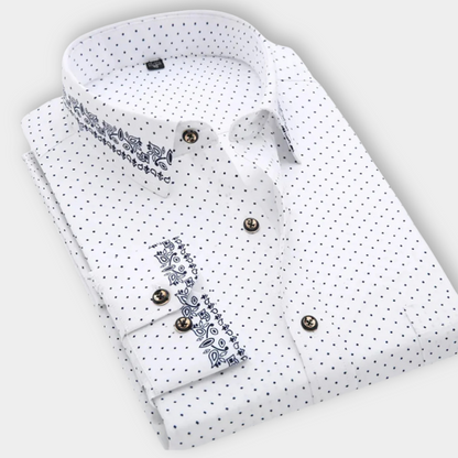 Blaine | Men’s Maritime Print Classic Button Up Shirt
