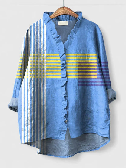 Delphine | Women’s Casual Loose V-Neck Blouse