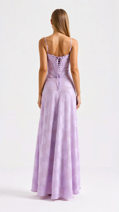 Elena | Women’s Wedding Slip Maxi Dress with Lace Detail