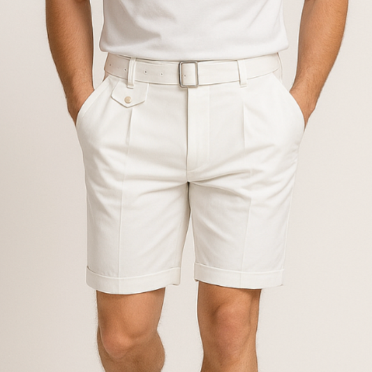 Bennett | Men’s Pleated Tailored Shorts with Side Buckles