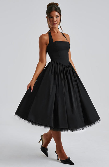 Talia | Women’s Wedding Halter Midi Dress