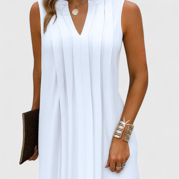 Hollis | Women’s Elegant Flattering Sleeveless V-Neck Dress
