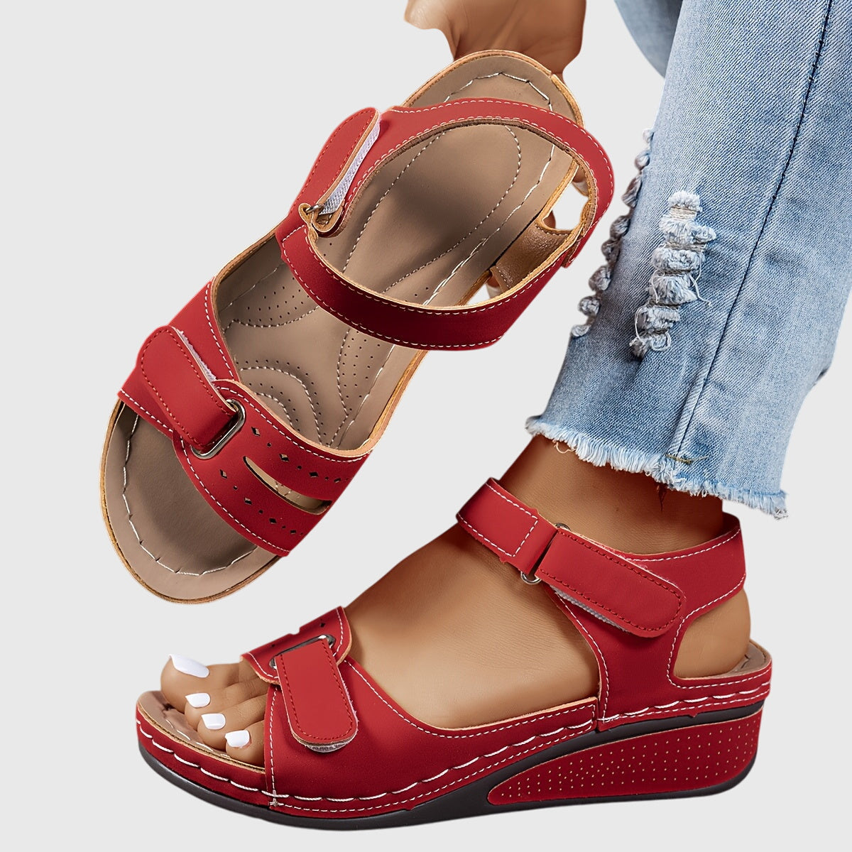 Bexley | Women’s Orthopedic Adjustable Wedge Sandals