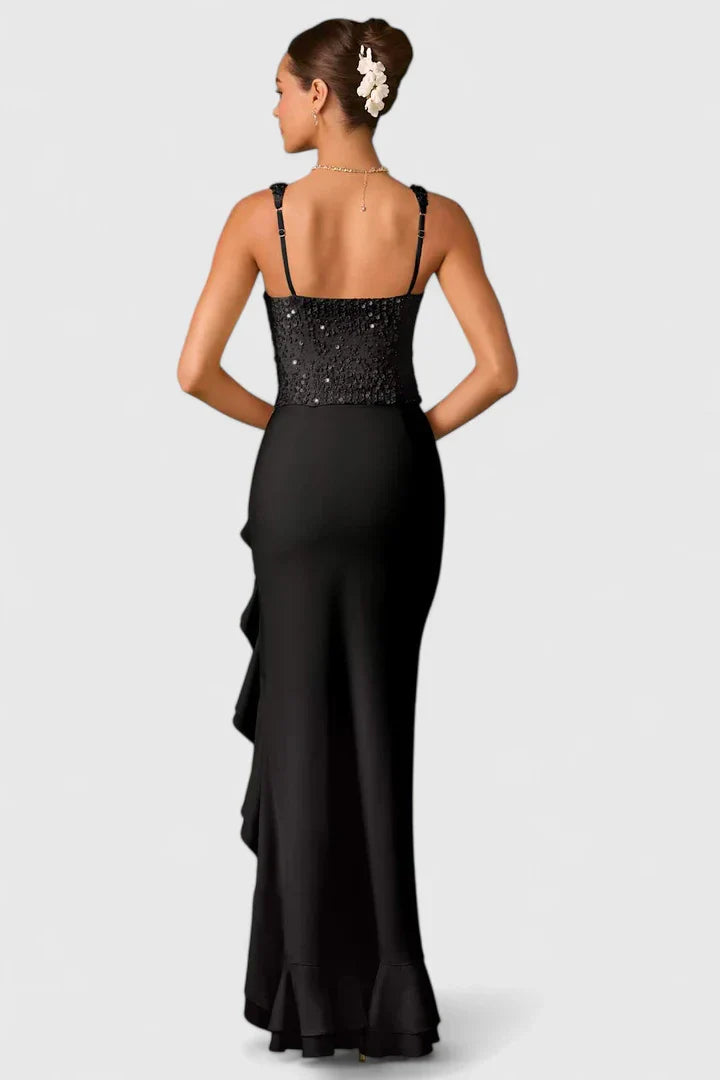 Josephine | Women’s Elegant Ruffle Hem Midi Dress