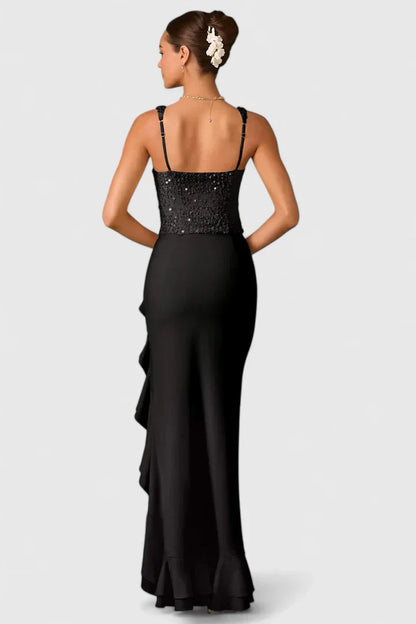 Josephine | Women’s Elegant Ruffle Hem Midi Dress