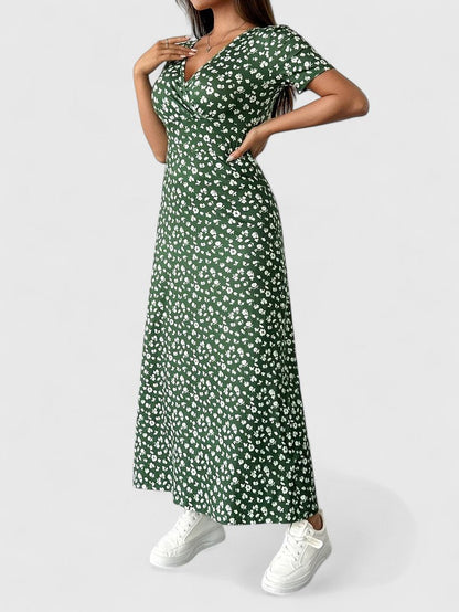 Elaryn | Women’s Floral Flutter Sleeve Maxi Dress