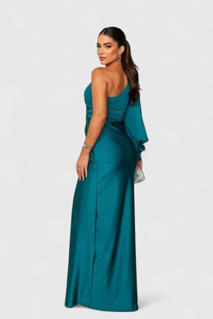 Vivienne | Women’s Elegant Satin Slit Maxi Dress