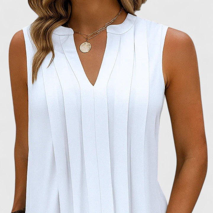 Hollis | Women’s Elegant Flattering Sleeveless V-Neck Dress