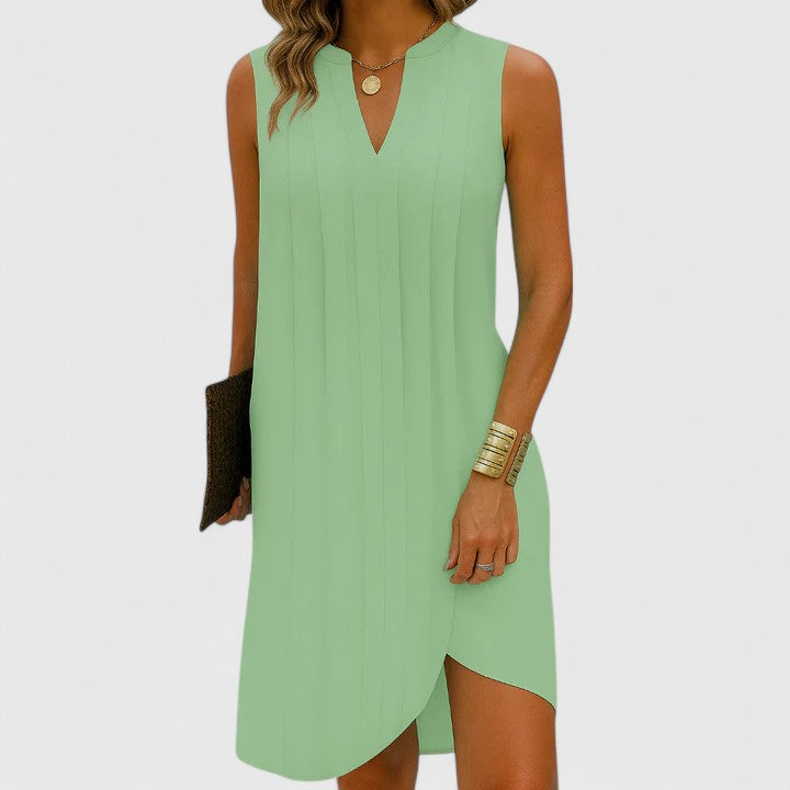 Hollis | Women’s Elegant Flattering Sleeveless V-Neck Dress