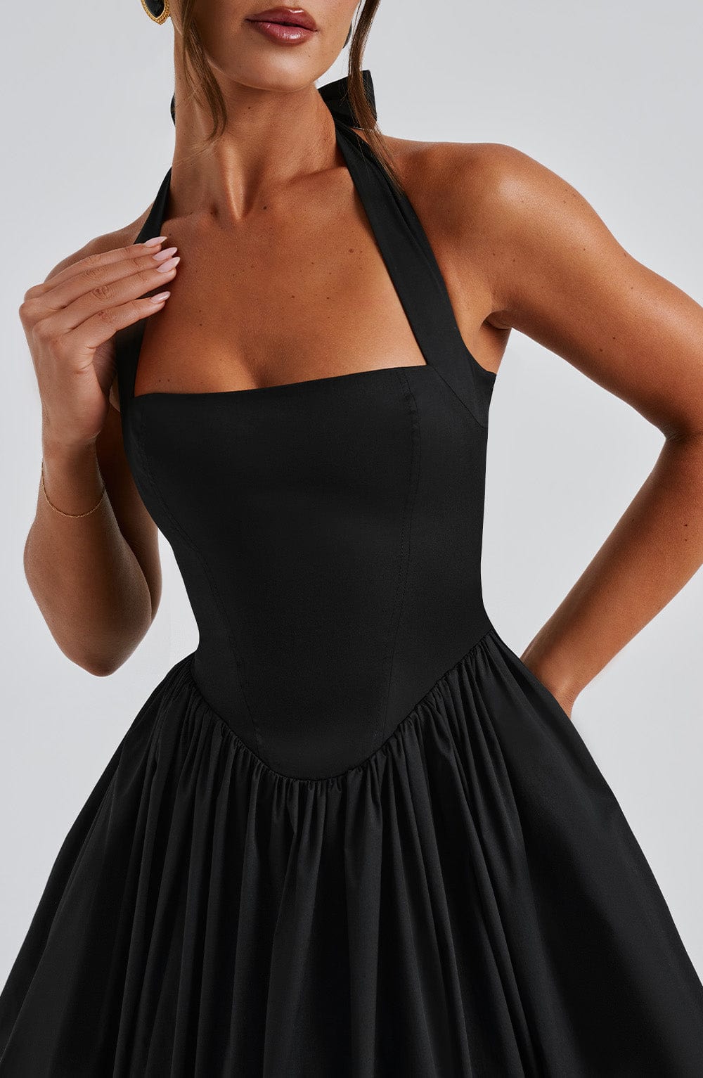 Talia | Women’s Wedding Halter Midi Dress