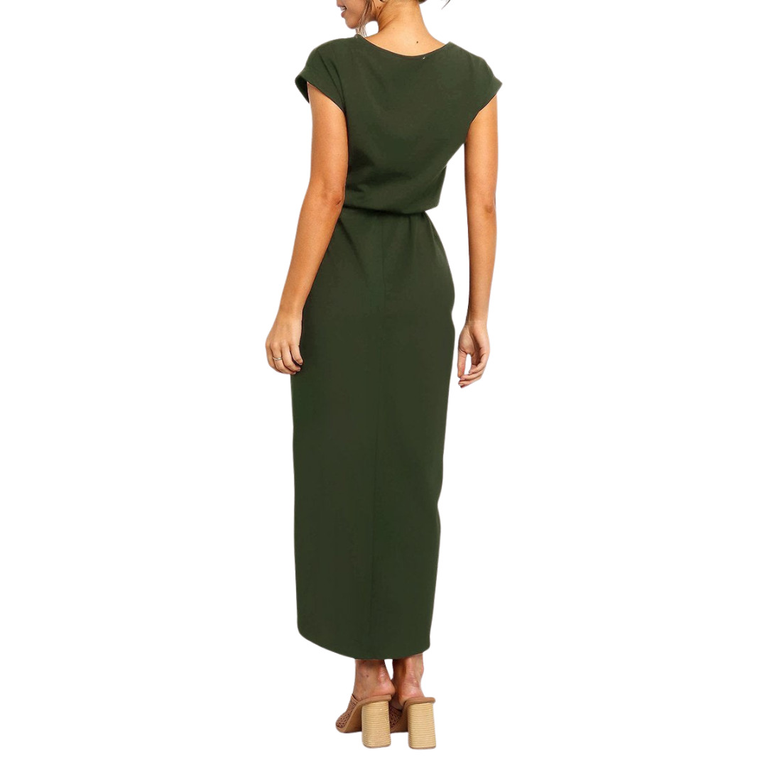 Ember | Women’s Casual Belted Tulip Hem Midi Dress