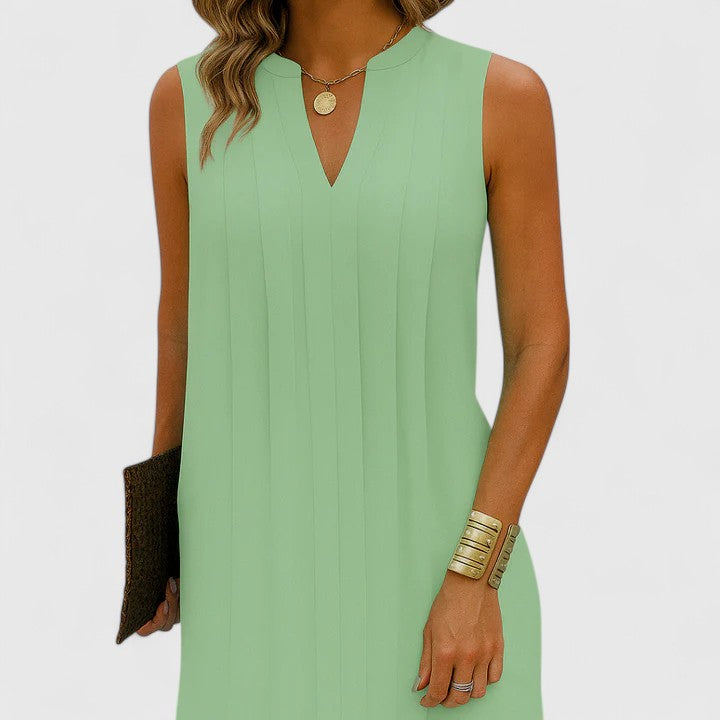 Hollis | Women’s Elegant Flattering Sleeveless V-Neck Dress