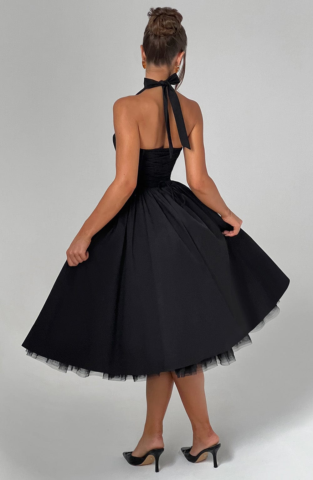 Talia | Women’s Wedding Halter Midi Dress