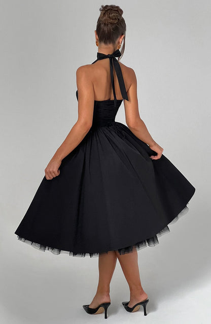 Talia | Women’s Wedding Halter Midi Dress