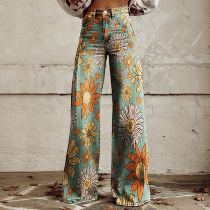 Jolene | Women’s Wide-Leg Trouser With Bold Floral Print