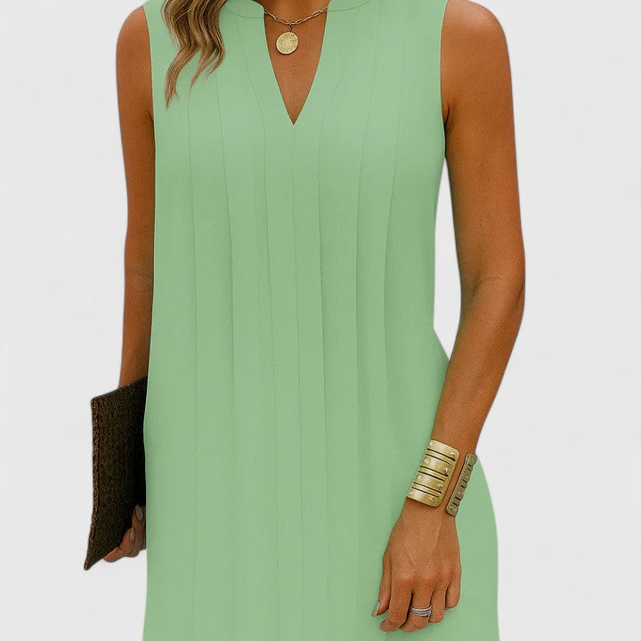 Hollis | Women’s Elegant Flattering Sleeveless V-Neck Dress