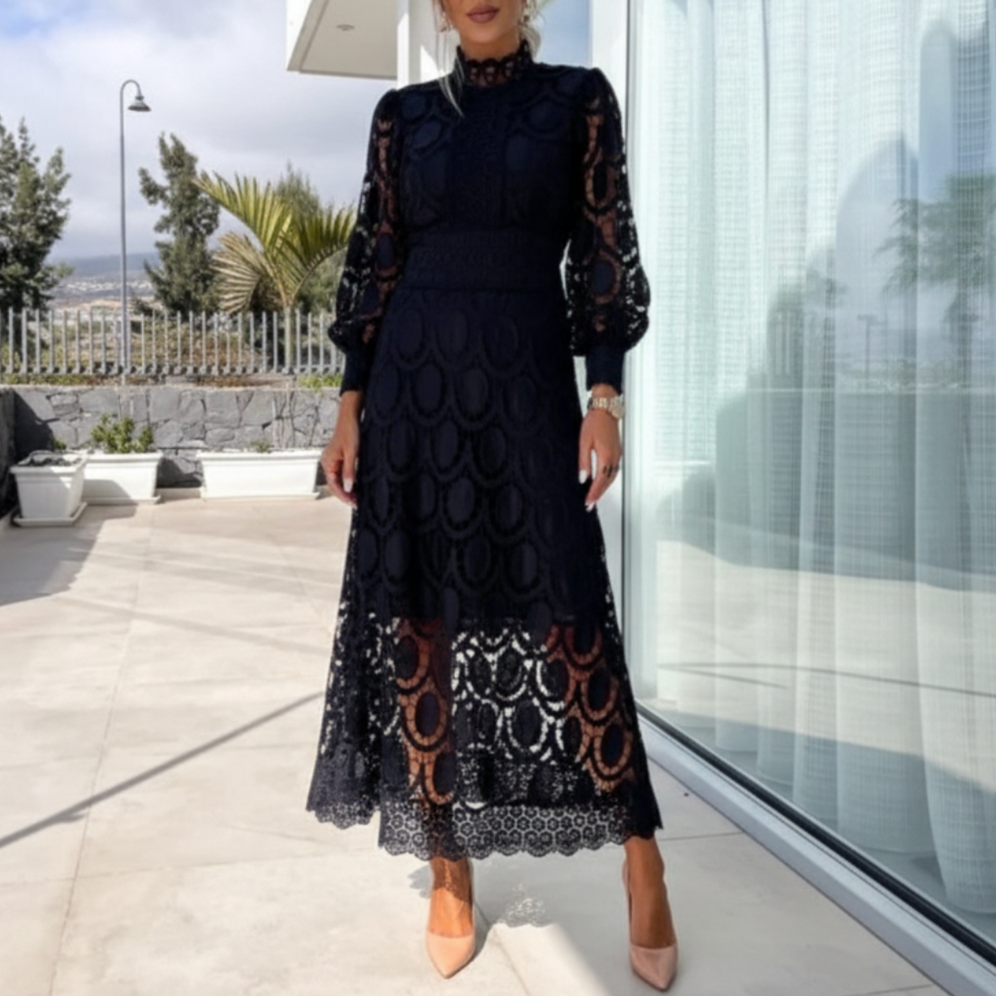 Rosalie | Women’s Elegant Long Sleeve Party Dress