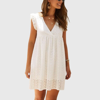 Brinley | Women’s Eyelet V-Neck Summer Dress