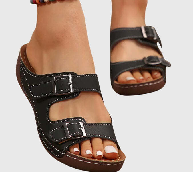 Peyton | Women’s Orthopedic Double Buckle Comfort Sandals