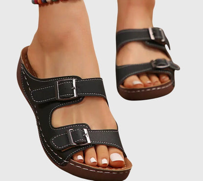Peyton | Women’s Orthopedic Double Buckle Comfort Sandals