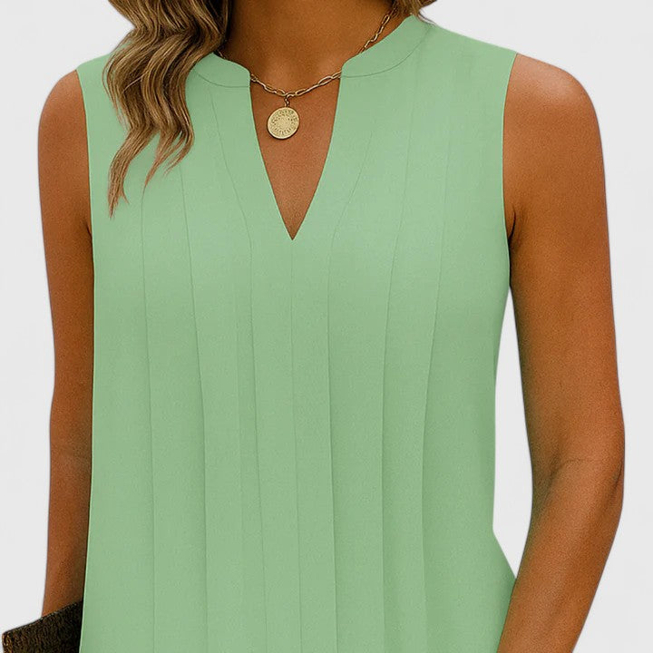 Hollis | Women’s Elegant Flattering Sleeveless V-Neck Dress