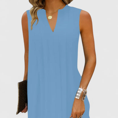 Hollis | Women’s Elegant Flattering Sleeveless V-Neck Dress