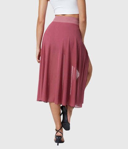 Cleo | Women’s Elegant Flowing Chiffon Midi Skirt