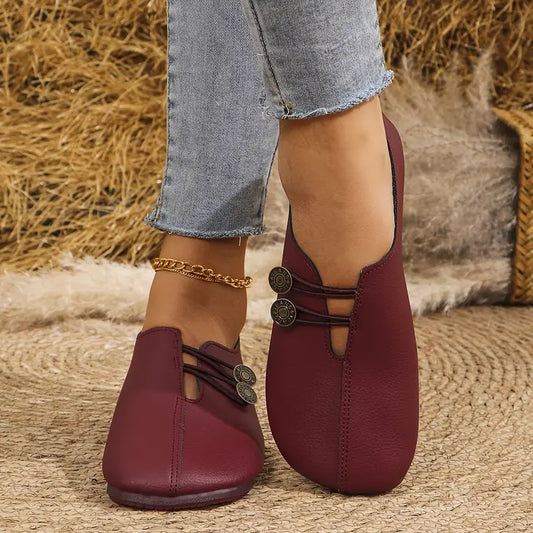 Evelyn | Women Spring Casual Slip-On Button Flats