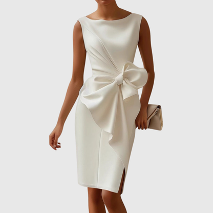 Isla | Women’s Sleek Sleeveless Knot-Front Midi Dress